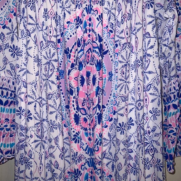 Lilly Pulitzer ABIGALE OFF THE SHOULDER MIDI DRESS-Size M- White Time To Shine - Picture 8 of 10